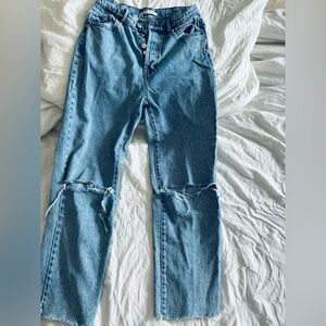 Distressed Blue Jeans